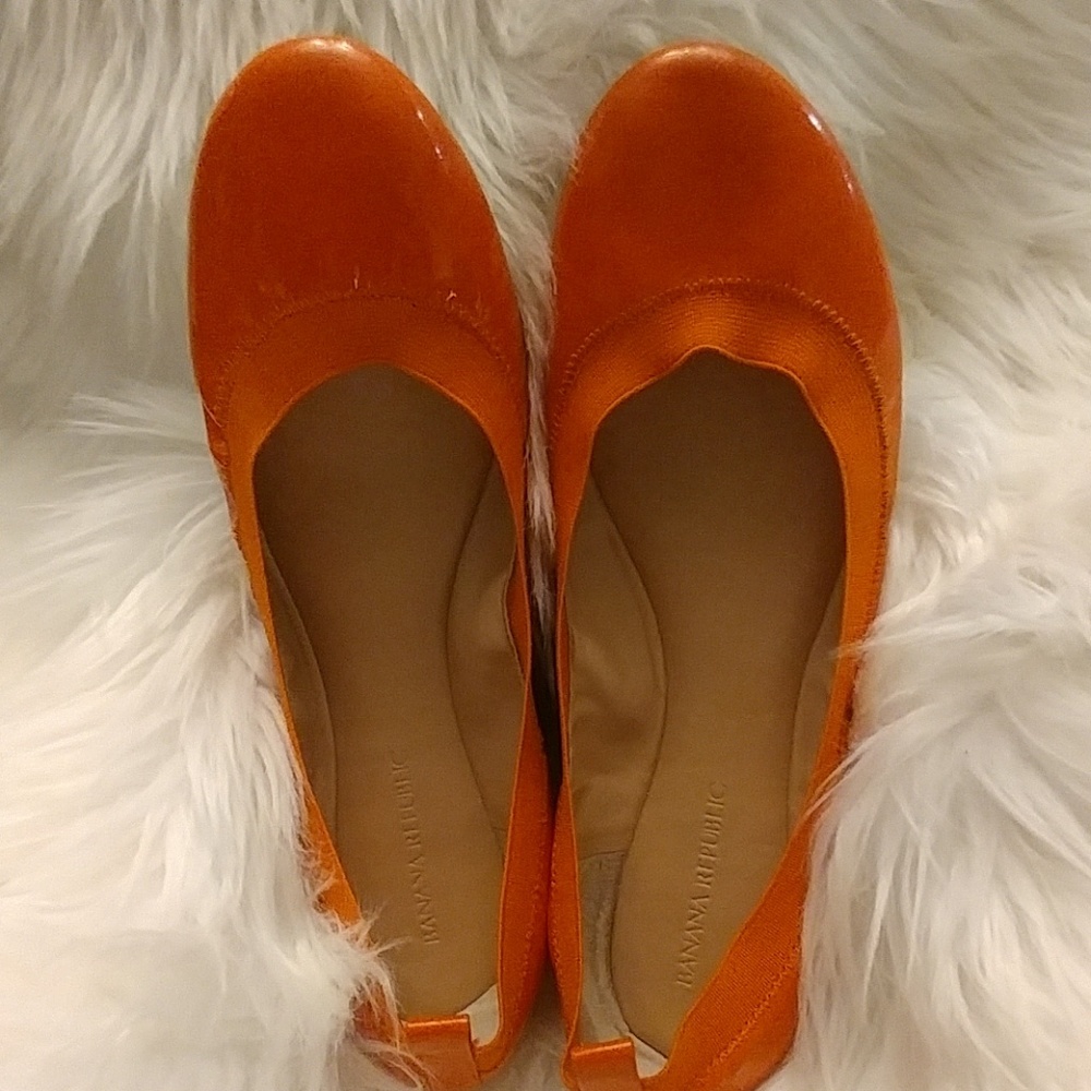 Orange patent leather Banana Republic Flats